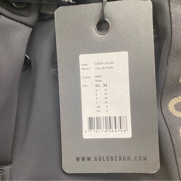 Goldbergh Cher Ski Pant in Black and Gold, US Size 4 NWT - Picture 2 of 8